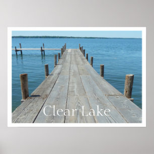 Dock at Clear Lake Iowa Poster