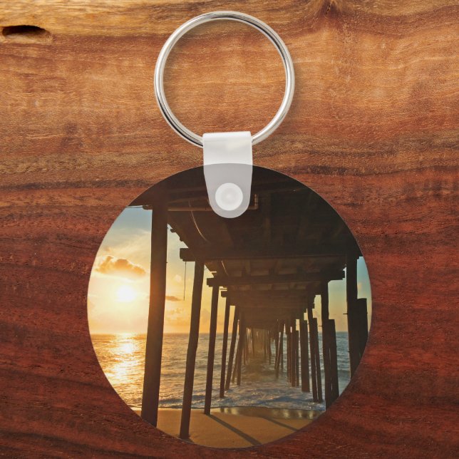 Dock At Sunrise Key Ring (Front)