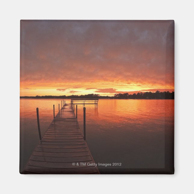 Dock at sunset on Lake Minnetonka,MN. Magnet (Front)