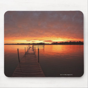 Dock at sunset on Lake Minnetonka,MN. Mouse Pad