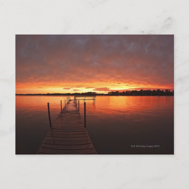 Dock at sunset on Lake Minnetonka,MN. Postcard (Front)