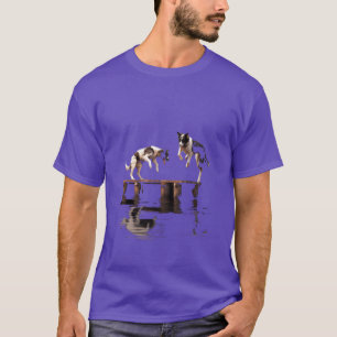 Dock Diving Dogs Dog Jumping Swimming friend vinta T-Shirt
