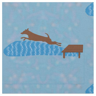 Dock - Leaping Dog Shadow Silhouette v4 Fabric
