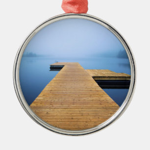 Dock on the Lake Metal Ornament