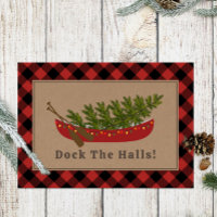 Dock The Halls Canoe Christmas Tree Plaid