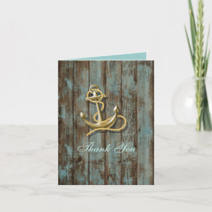 dock wood beach anchor nautical wedding thank you