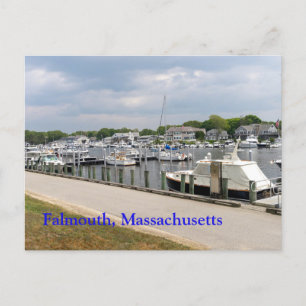 docked boats in Falmouth Massachusetts Postcard