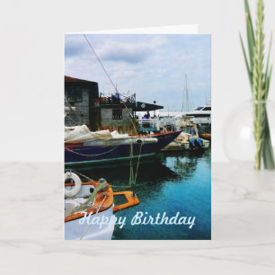 Docked Boats in Newport RI Card