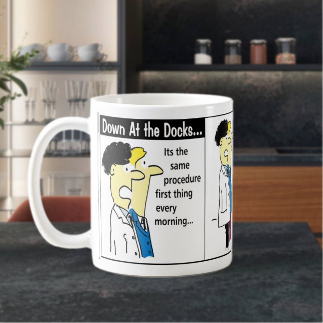 Docker Shipping Container Cartoon Humour Coffee Mug (Creator Uploaded)