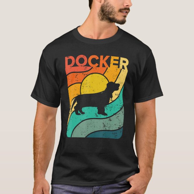 Docker Vintage Sunset Mum Dad T-Shirt (Front)
