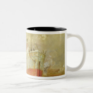 Docking a Cargo Ship Two-Tone Coffee Mug