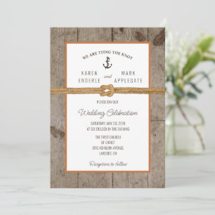 Dockside Rope Rustic Wedding Invitation
