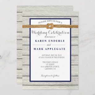 Dockside Rope Rustic Wedding Invitation