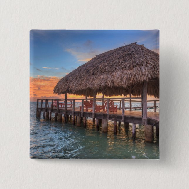 Dockside Sunrise 15 Cm Square Badge (Front)