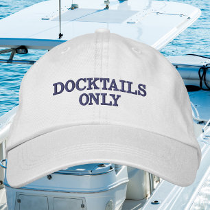 Docktails Only / Navy Coastal Boat Day Embroidered Hat