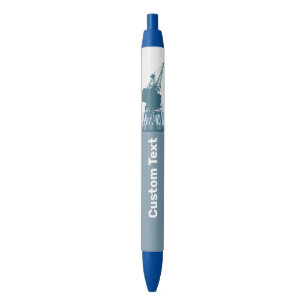 Dockyard Crane Blue Ink Pen