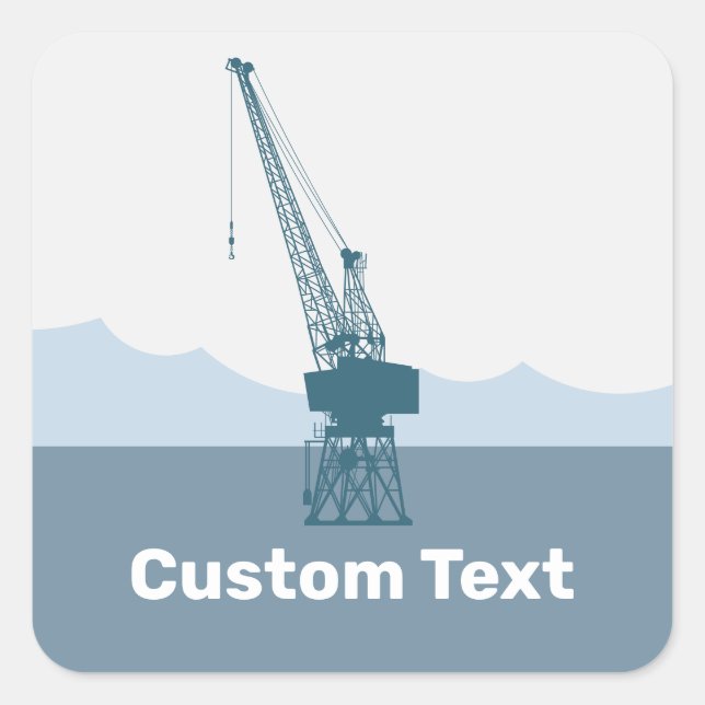 Dockyard Crane Square Sticker (Front)