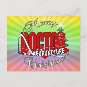 DOCTOR ACUPUNCTURE MERRY CHRISTMAS HOLIDAY POSTCARD