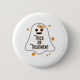 Doctor and Nurse Halloween Trick or Treatment 6 Cm Round Badge