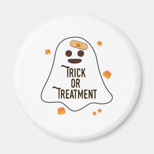 Doctor and Nurse Halloween Trick or Treatment Magnet