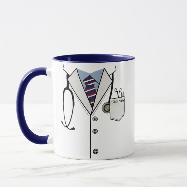 Doctor and Nurse Mug – Custom Name Medical Coat  (Left)