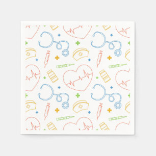 Doctor and Nurse Paper Napkins, Medical Party Napkin