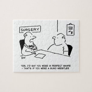 Doctor and Patient Overweight Obesity Sumo Cartoon Jigsaw Puzzle