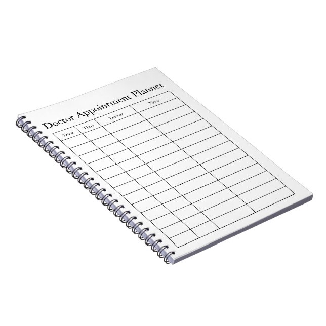 Doctor Appointment Planner Notebook (Right Side)