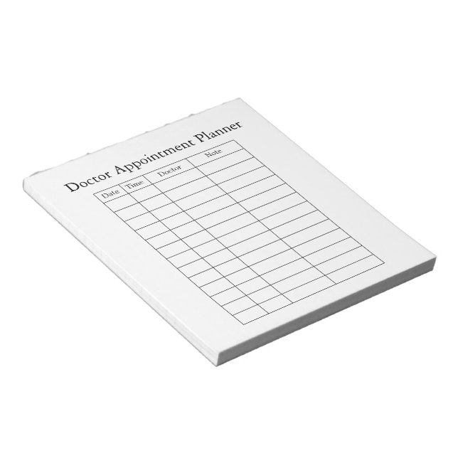 Doctor Appointment Planner Notepad (Angled)