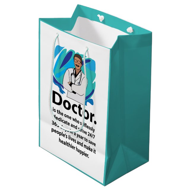 Doctor Appreciation Quote Medium Gift Bag (Front Angled)