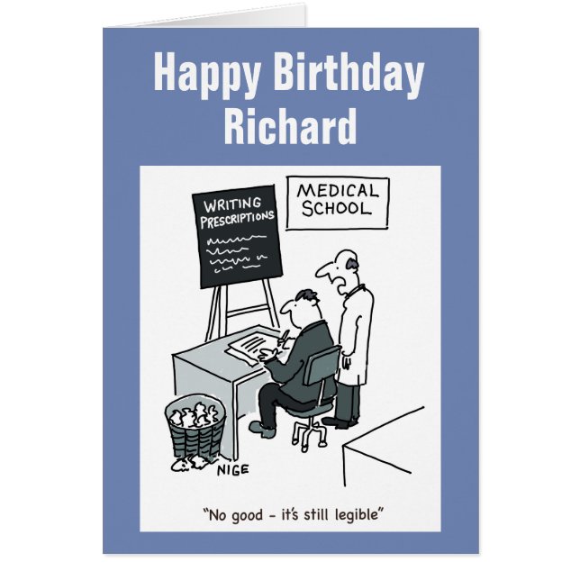 Doctor at Medical School Writing a Prescription (Front)