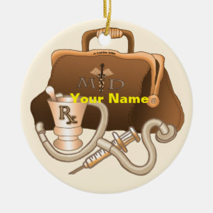 Doctor bag ceramic ornament