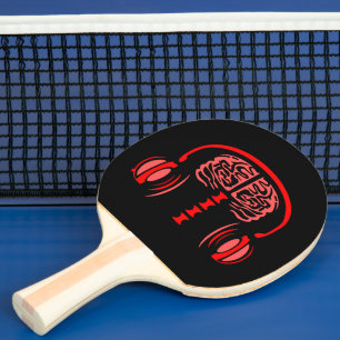 Doctor Brain Tissue Listening to Music Ping Pong Paddle