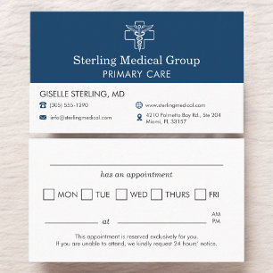 Doctor Caduceus Office Appointment Business Card