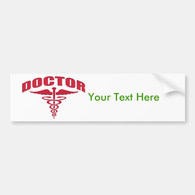 Doctor Caduceus Red Bumper Sticker (Front)