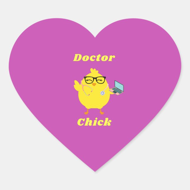 Doctor Chick Funny Easter Sticker  (Front)