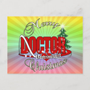 DOCTOR CHRISTMAS Endocrinologist Holiday Postcard