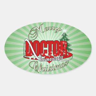 DOCTOR CHRISTMAS Rheumatologist Oval Sticker