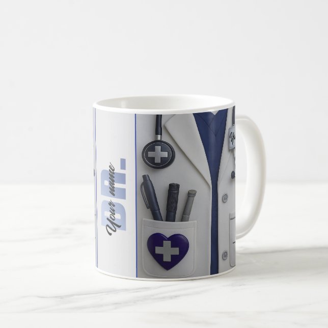 Doctor Coat Stethoscope Mug | Custom Medical Nurse (Front Right)