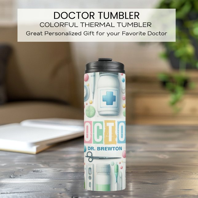  Doctor Colourful Personalised  Thermal Tumbler (Creator Uploaded)