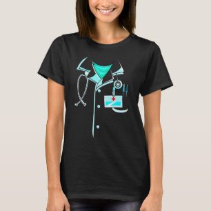 Doctor Costume Halloween White Lab Coat Men Women  T-Shirt