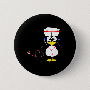Doctor Doctor Penguin Funny Nurse Water Bird 6 Cm Round Badge
