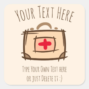 Doctor, emergency, nurse, paramedic gift Template Square Sticker