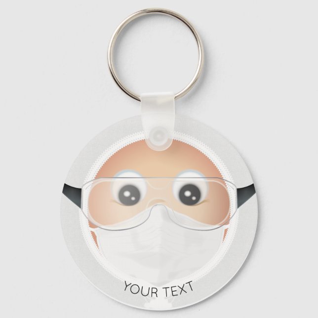 Doctor Emoji Key Ring (Front)