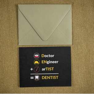 Doctor + Engineer + Artist = Dentist Dentistry Postcard