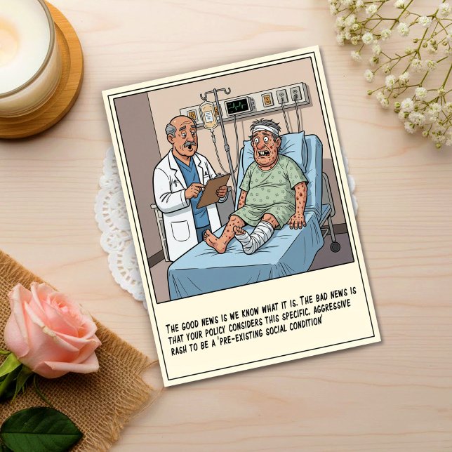 Doctor Examines Male Patient With Rash Get Well Postcard (Creator Uploaded)