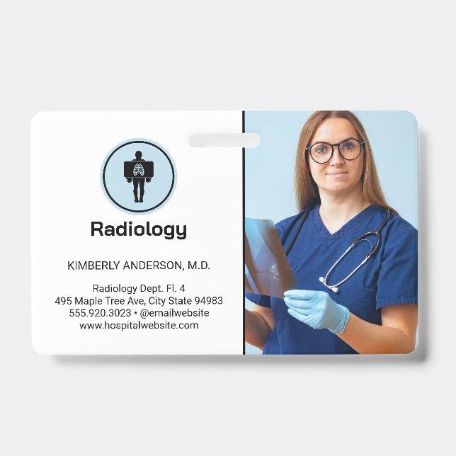 Doctor Examining X-ray ID Badge (Front)