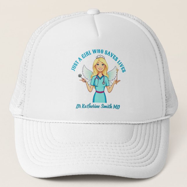 DOCTOR FAIRY BLUE MAGIC MD MAGIC WAND TRUCKER HAT (Front)