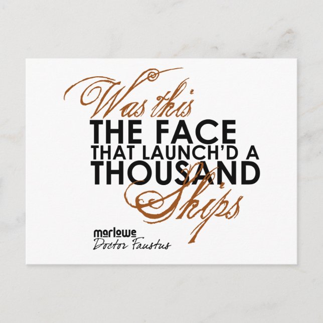 Doctor Faustus Quote Postcard (Front)