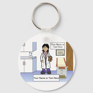 Doctor - Female Cartoon by PrintedPerfection.com  Key Ring